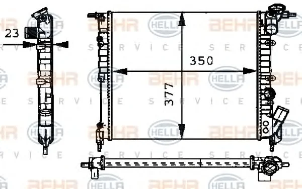 8MK 376 717-361 BEHR/HELLA/PAGID Радиатор охлаждения двигателя (фото 1)