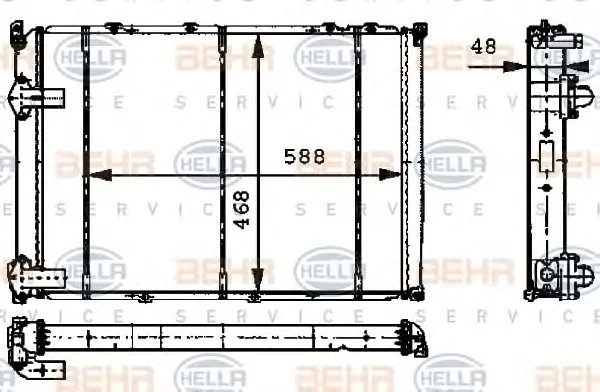 8MK 376 717-371 BEHR/HELLA/PAGID Радиатор охлаждения двигателя (фото 1)