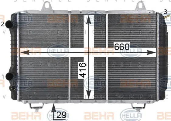 8MK 376 717-521 BEHR/HELLA/PAGID Радиатор охлаждения двигателя (фото 1)