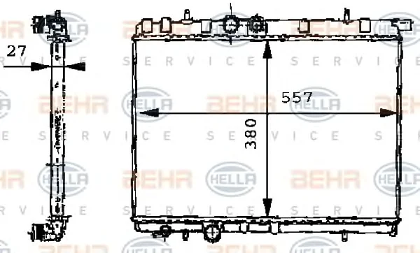 8MK 376 717-534 BEHR/HELLA/PAGID Радиатор охлаждения двигателя (фото 1)