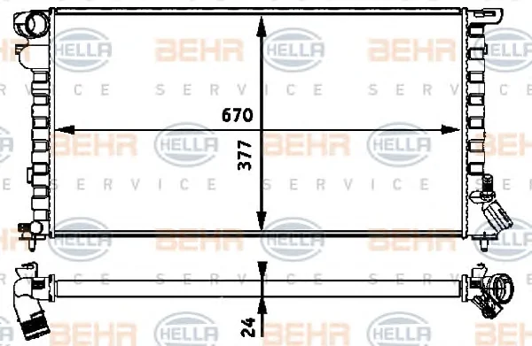 8MK 376 717-631 BEHR/HELLA/PAGID Радиатор охлаждения двигателя (фото 1)