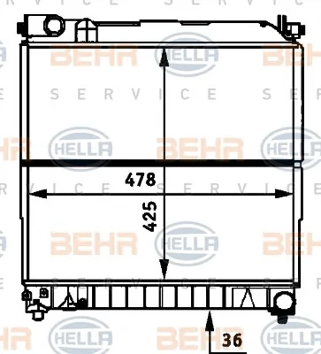 8MK 376 717-681 BEHR/HELLA/PAGID Радиатор охлаждения двигателя (фото 1)