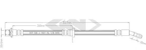 338622 GKN SPIDAN/LOEBRO Тормозной шланг (фото 1)