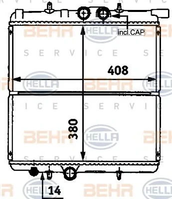 8MK 376 718-251 BEHR/HELLA/PAGID Радиатор охлаждения двигателя (фото 1)