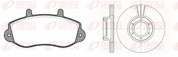 8677.00 REMSA Комплект тормозов, дисковый тормозной механизм (фото 1)