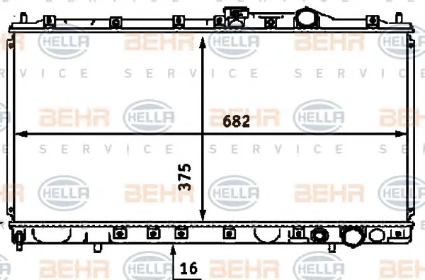 8MK 376 718-391 BEHR/HELLA/PAGID Радиатор охлаждения двигателя (фото 1)