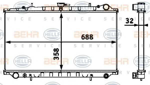 8MK 376 718-471 BEHR/HELLA/PAGID Радиатор охлаждения двигателя (фото 1)