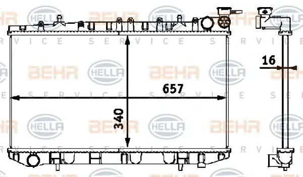 8MK 376 718-501 BEHR/HELLA/PAGID Радиатор охлаждения двигателя (фото 1)