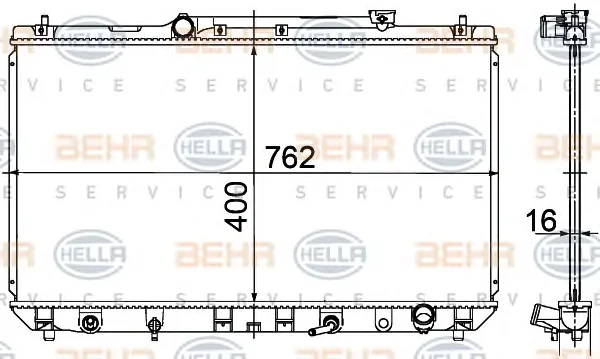 8MK 376 718-531 BEHR/HELLA/PAGID Радиатор охлаждения двигателя (фото 1)