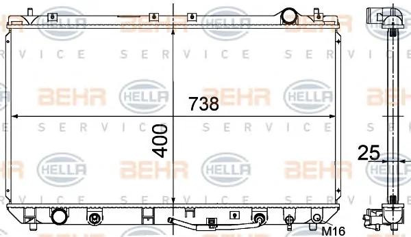 8MK 376 718-551 BEHR/HELLA/PAGID Радиатор охлаждения двигателя (фото 1)