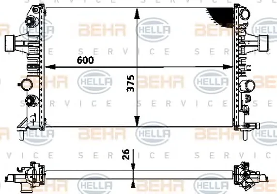 8MK 376 719-061 BEHR/HELLA/PAGID Радиатор охлаждения двигателя (фото 1)