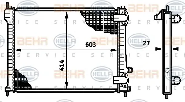 8MK 376 719-281 BEHR/HELLA/PAGID Радиатор охлаждения двигателя (фото 1)