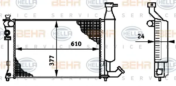8MK 376 719-501 BEHR/HELLA/PAGID Радиатор охлаждения двигателя (фото 1)