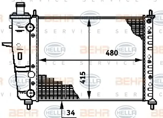 8MK 376 719-551 BEHR/HELLA/PAGID Радиатор охлаждения двигателя (фото 1)