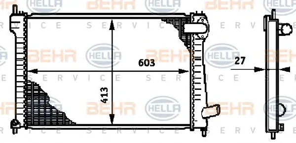 8MK 376 720-151 BEHR/HELLA/PAGID Радиатор охлаждения двигателя (фото 1)