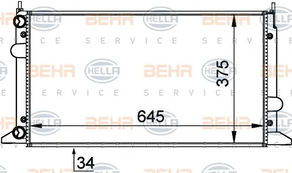 8MK 376 720-481 BEHR/HELLA/PAGID Радиатор охлаждения двигателя (фото 1)