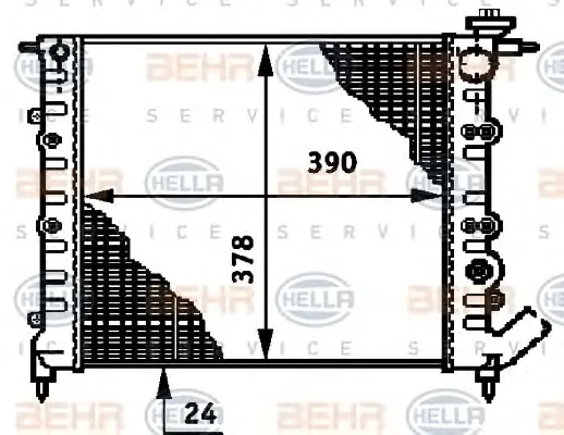 8MK 376 720-521 BEHR/HELLA/PAGID Радиатор охлаждения двигателя (фото 1)