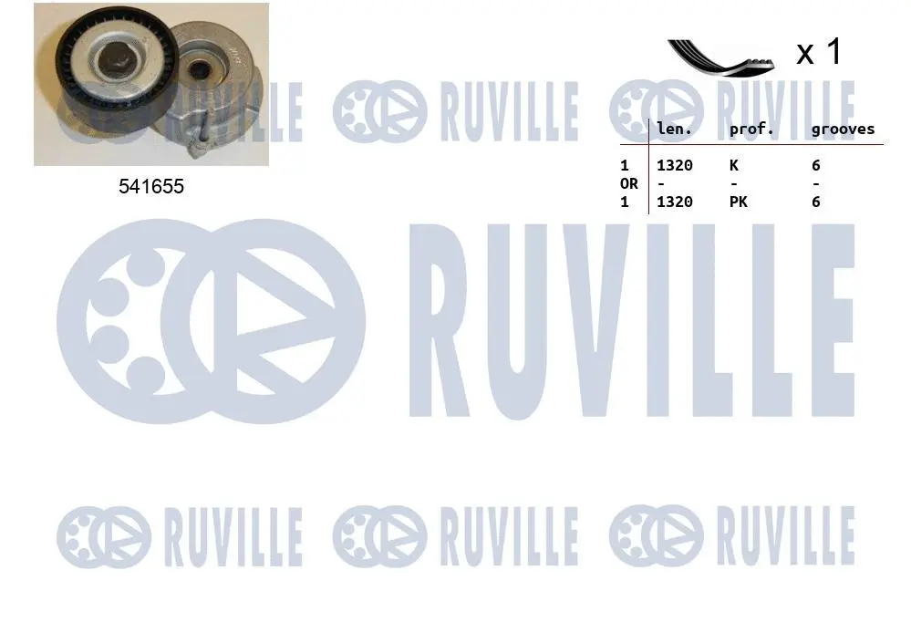 570079 RUVILLE Поликлиновой ременный комплект (фото 1)