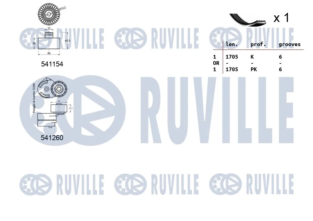 570093 RUVILLE Поликлиновой ременный комплект (фото 2)