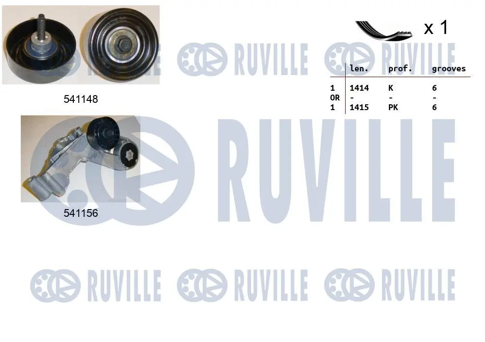 570117 RUVILLE Поликлиновой ременный комплект (фото 1)