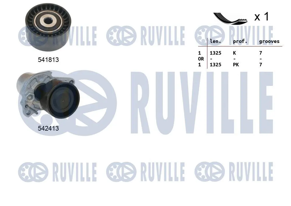 570156 RUVILLE Поликлиновой ременный комплект (фото 1)