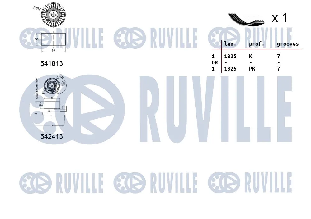 570156 RUVILLE Поликлиновой ременный комплект (фото 2)
