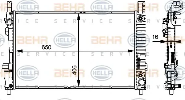 8MK 376 721-031 BEHR/HELLA/PAGID Радиатор охлаждения двигателя (фото 1)