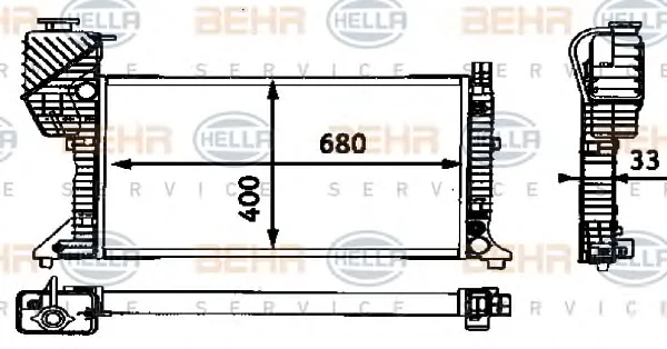 8MK 376 721-204 BEHR/HELLA/PAGID Радиатор охлаждения двигателя (фото 1)