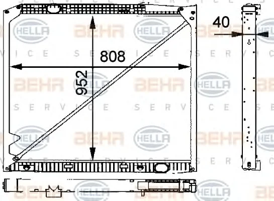 8MK 376 721-231 BEHR/HELLA/PAGID Радиатор охлаждения двигателя (фото 1)