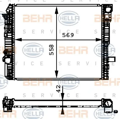 8MK 376 721-271 BEHR/HELLA/PAGID Радиатор охлаждения двигателя (фото 1)