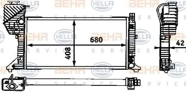 8MK 376 721-444 BEHR/HELLA/PAGID Радиатор охлаждения двигателя (фото 1)