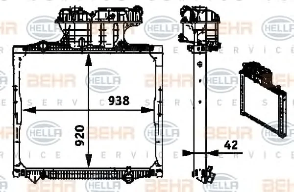 8MK 376 721-681 BEHR/HELLA/PAGID Радиатор охлаждения двигателя (фото 1)