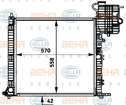 8MK 376 722-051 BEHR/HELLA/PAGID Радиатор охлаждения двигателя (фото 1)