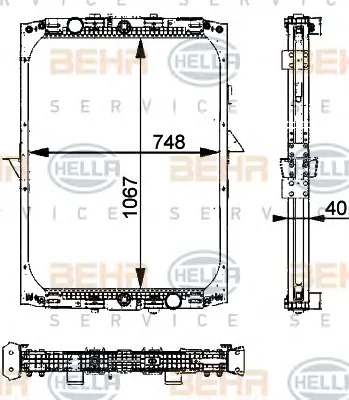 8MK 376 722-281 BEHR/HELLA/PAGID Радиатор охлаждения двигателя (фото 1)