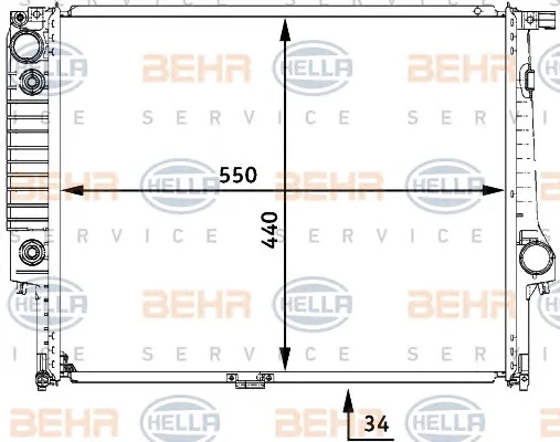 8MK 376 722-531 BEHR/HELLA/PAGID Радиатор охлаждения двигателя (фото 1)