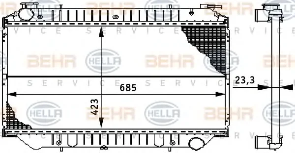 8MK 376 722-581 BEHR/HELLA/PAGID Радиатор охлаждения двигателя (фото 1)