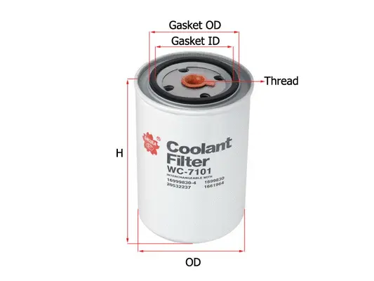WC-7101 SAKURA Фильтр охлаждающей жидкости (фото 1)