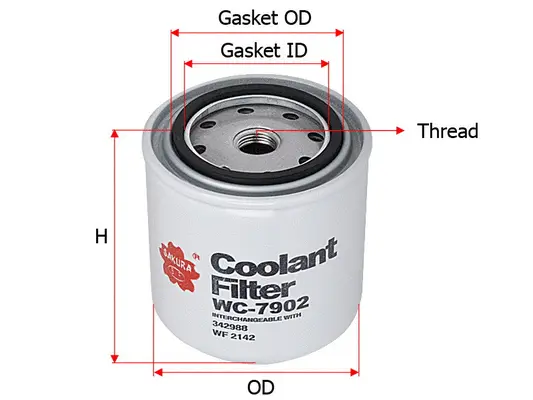 WC-7902 SAKURA Фильтр охлаждающей жидкости (фото 1)