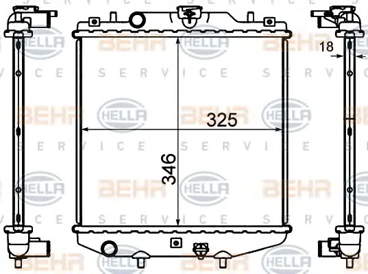 8MK 376 724-591 BEHR/HELLA/PAGID Радиатор охлаждения двигателя (фото 1)