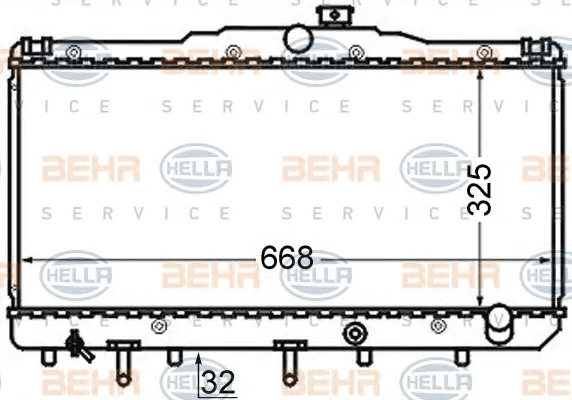 8MK 376 724-621 BEHR/HELLA/PAGID Радиатор охлаждения двигателя (фото 1)