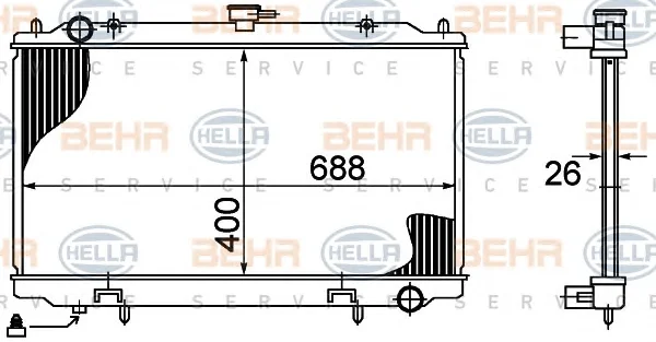 8MK 376 724-631 BEHR/HELLA/PAGID Радиатор охлаждения двигателя (фото 1)