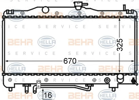 8MK 376 724-641 BEHR/HELLA/PAGID Радиатор охлаждения двигателя (фото 1)