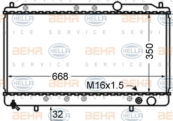 8MK 376 724-771 BEHR/HELLA/PAGID Радиатор охлаждения двигателя (фото 1)