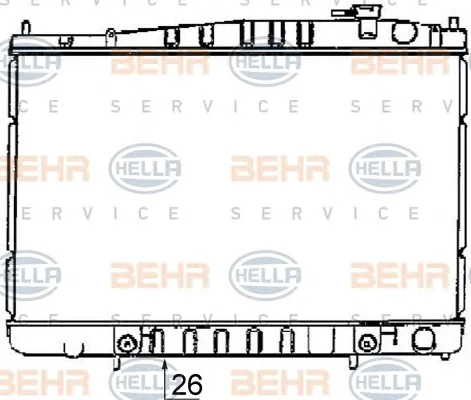 8MK 376 726-521 BEHR/HELLA/PAGID Радиатор охлаждения двигателя (фото 1)