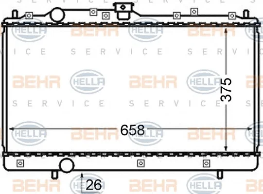 8MK 376 726-611 BEHR/HELLA/PAGID Радиатор охлаждения двигателя (фото 1)