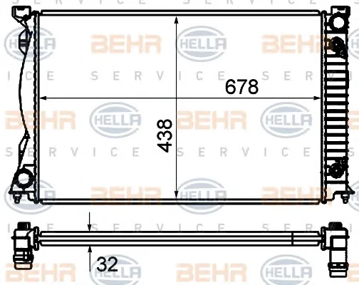 8MK 376 735-011 BEHR/HELLA/PAGID Радиатор охлаждения двигателя (фото 1)