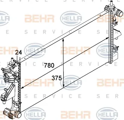 8MK 376 745-034 BEHR/HELLA/PAGID Радиатор охлаждения двигателя (фото 1)