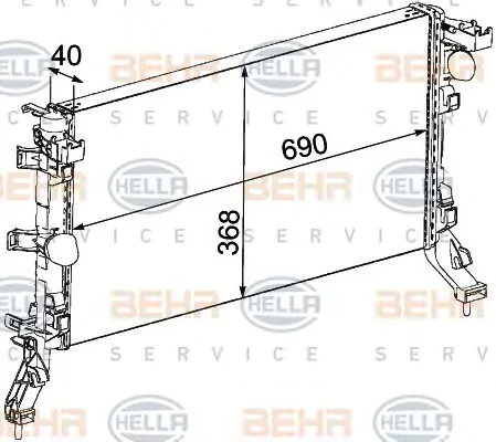 8MK 376 745-201 BEHR/HELLA/PAGID Радиатор охлаждения двигателя (фото 1)