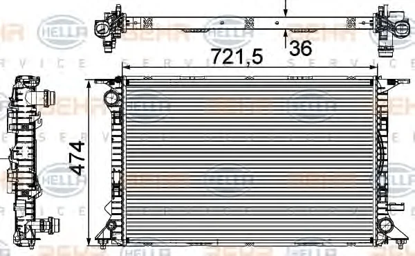 8MK 376 745-641 BEHR/HELLA/PAGID Радиатор охлаждения двигателя (фото 1)