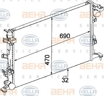 8MK 376 745-711 BEHR/HELLA/PAGID Радиатор охлаждения двигателя (фото 1)